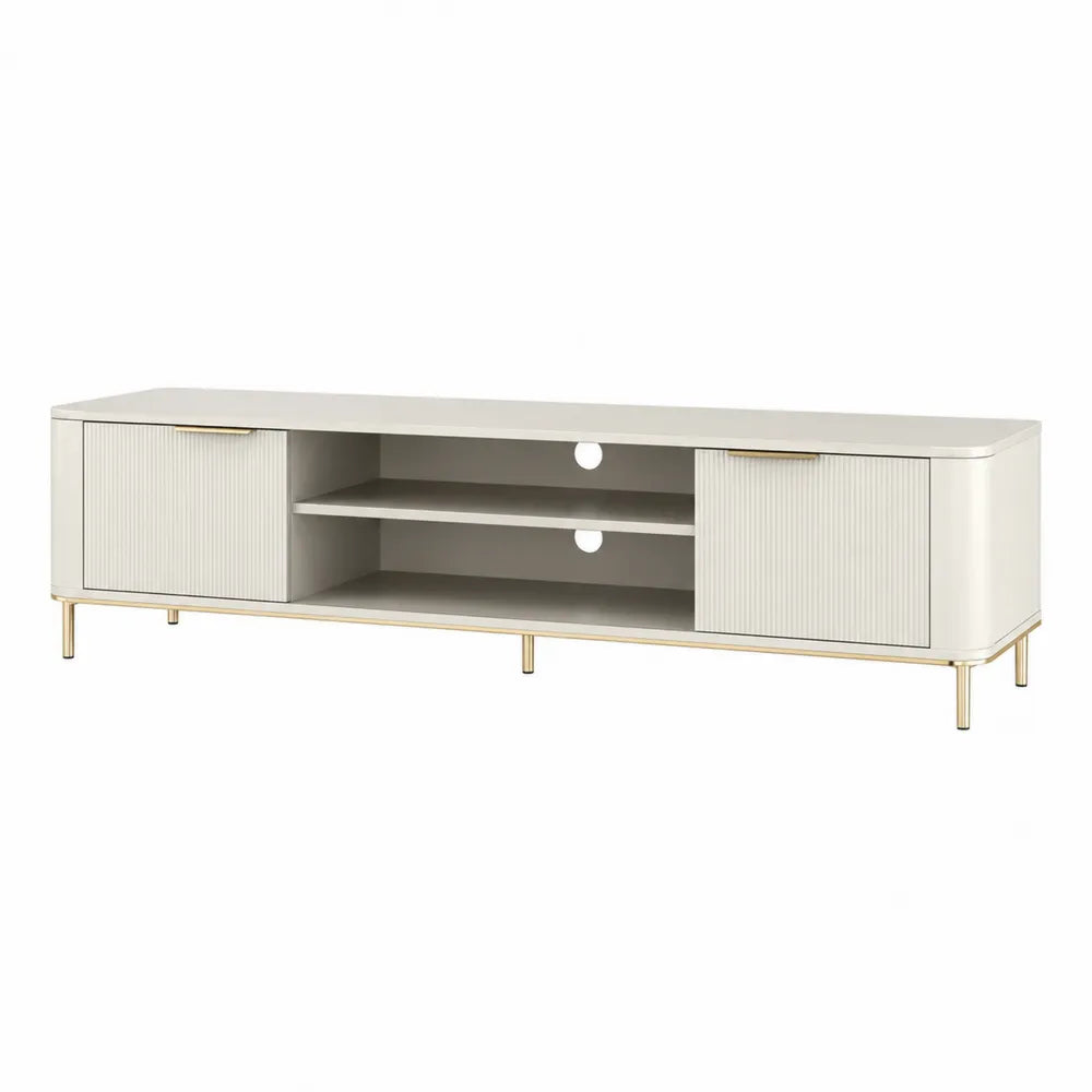 Mobile TV MDF e Metallo Bianco 180x40x50 cm